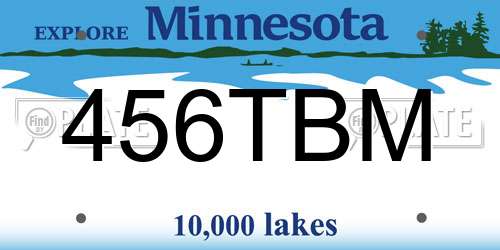 456TBM Minnesota License Plate