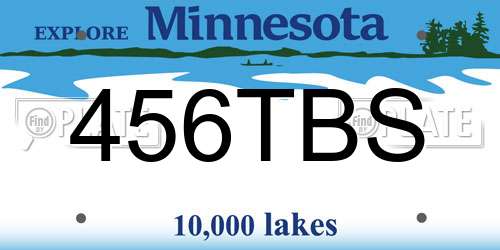 456TBS Minnesota License Plate