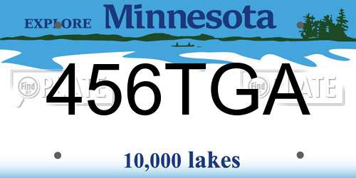 456TGA Minnesota License Plate