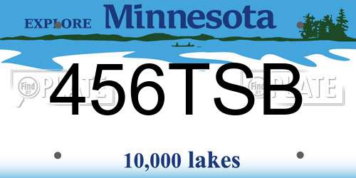 456TSB Minnesota License Plate