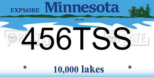 456TSS Minnesota License Plate