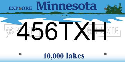 456TXH Minnesota License Plate