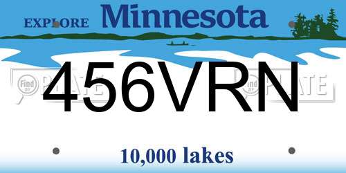 456VRN Minnesota License Plate
