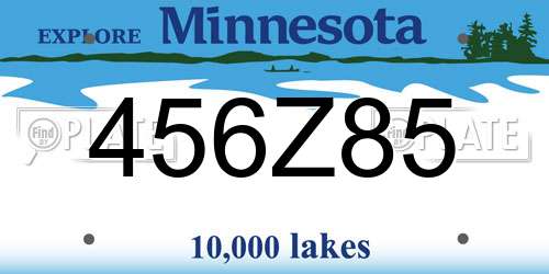 456Z85 Minnesota License Plate