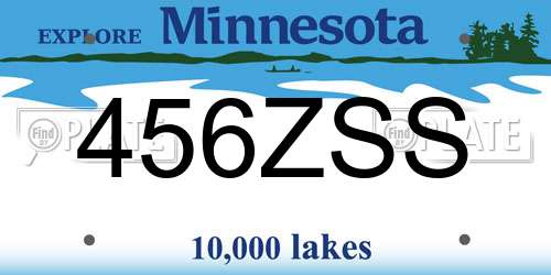 456ZSS Minnesota License Plate