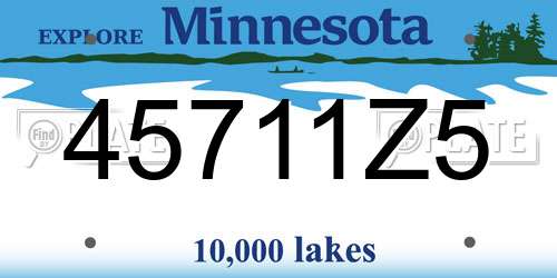 45711Z5 Minnesota License Plate