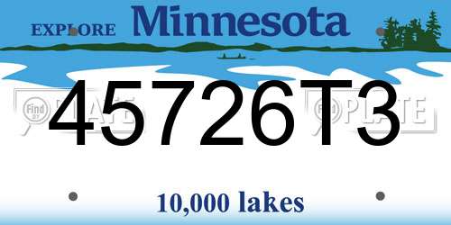 45726T3 Minnesota License Plate