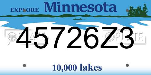 45726Z3 Minnesota License Plate