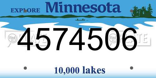 4574506 Minnesota License Plate