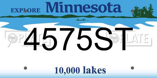 4575ST Minnesota License Plate