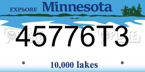 45776T3 Minnesota License Plate