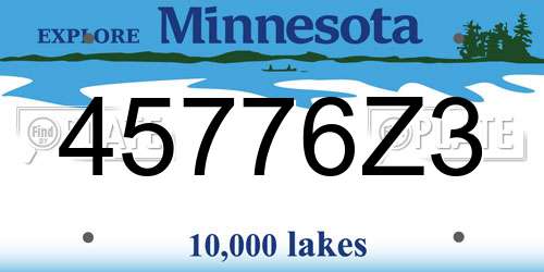45776Z3 Minnesota License Plate