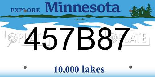 457B87 Minnesota License Plate