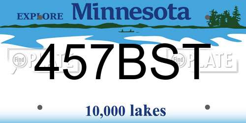 457BST Minnesota License Plate