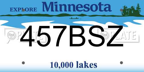 457BSZ Minnesota License Plate