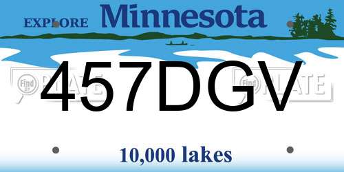 457DGV Minnesota License Plate