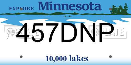 457DNP Minnesota License Plate