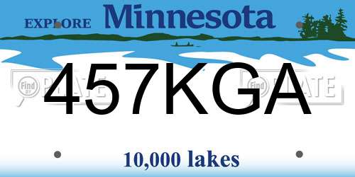 457KGA Minnesota License Plate