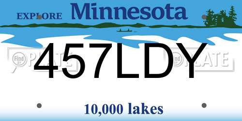 457LDY Minnesota License Plate
