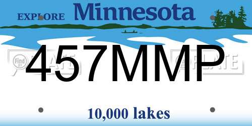 457MMP Minnesota License Plate