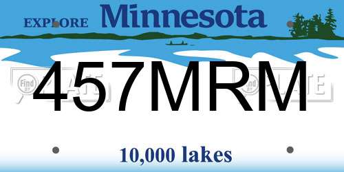 457MRM Minnesota License Plate