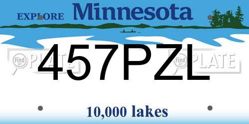 457PZL Minnesota License Plate