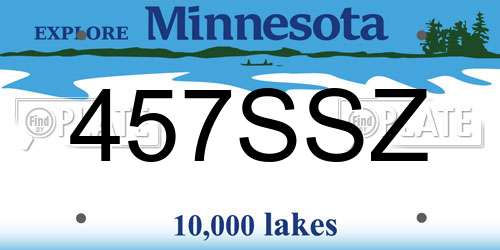 457SSZ Minnesota License Plate