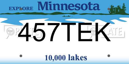 457TEK Minnesota License Plate