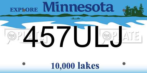 457ULJ Minnesota License Plate