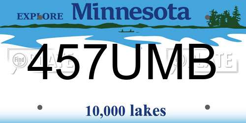 457UMB Minnesota License Plate