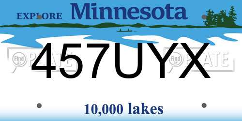 457UYX Minnesota License Plate