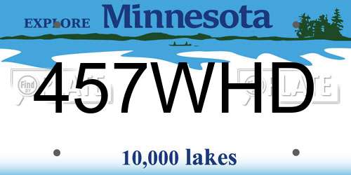 457WHD Minnesota License Plate