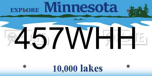 457WHH Minnesota License Plate
