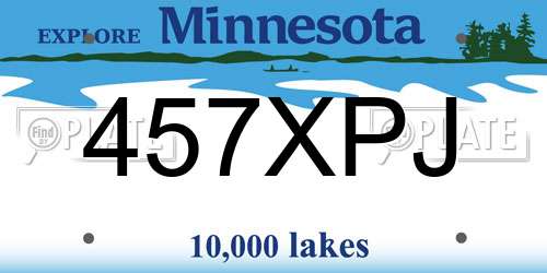 457XPJ Minnesota License Plate