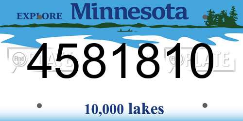 4581810 Minnesota License Plate
