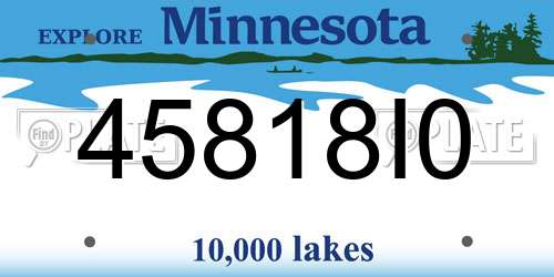 45818I0 Minnesota License Plate