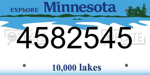 4582545 Minnesota License Plate