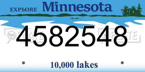 4582548 Minnesota License Plate