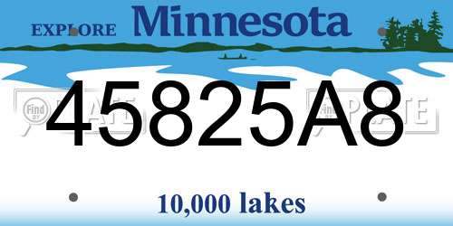 45825A8 Minnesota License Plate