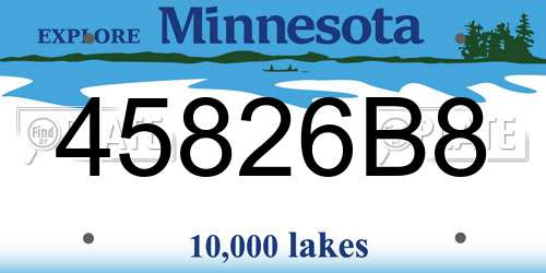 45826B8 Minnesota License Plate