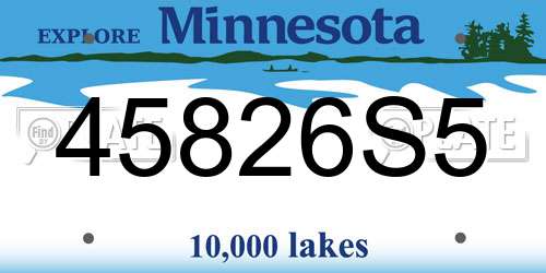 45826S5 Minnesota License Plate