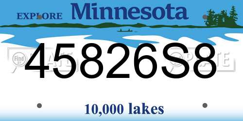 45826S8 Minnesota License Plate