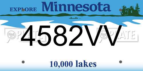 4582VV Minnesota License Plate