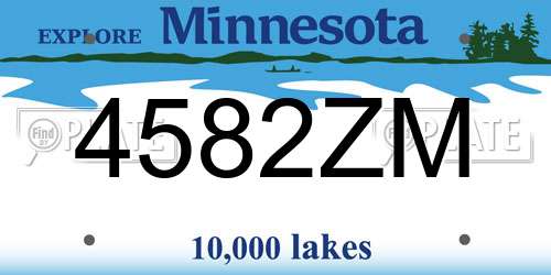 4582ZM Minnesota License Plate