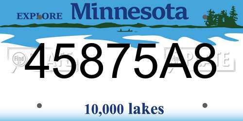 45875A8 Minnesota License Plate