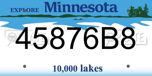 45876B8 Minnesota License Plate