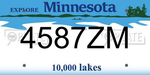 4587ZM Minnesota License Plate