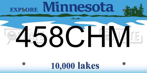 458CHM Minnesota License Plate