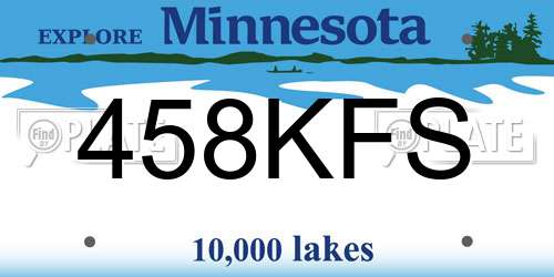 458KFS Minnesota License Plate