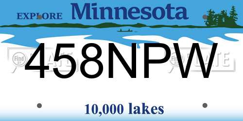 458NPW Minnesota License Plate